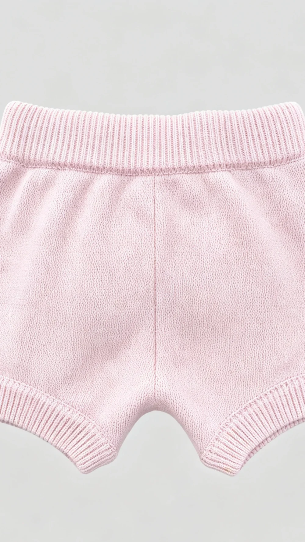 Pink Solid Knit Baby Shorts (2)