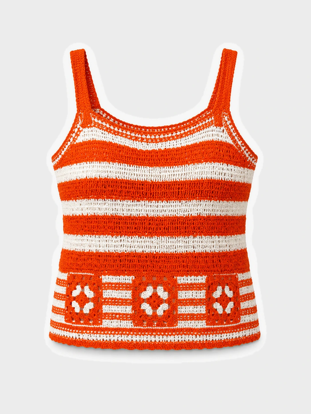 Kids Orange and White Striped Crochet Tank Top 1 Kids Orange and White Striped Crochet Tank Top