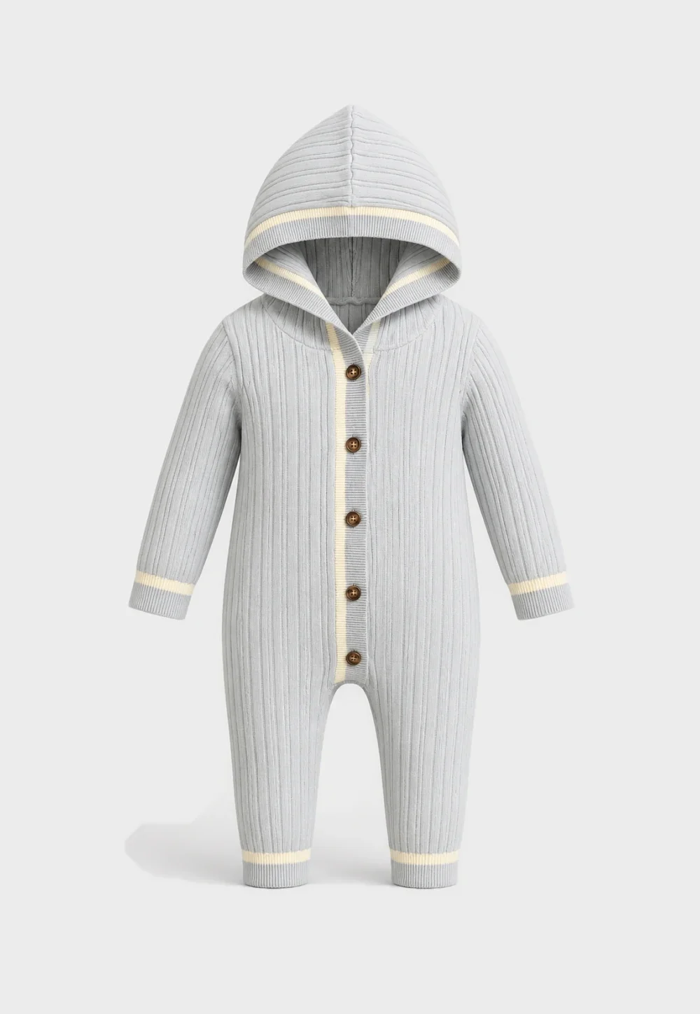 Baby Grey Hooded Knit Romper