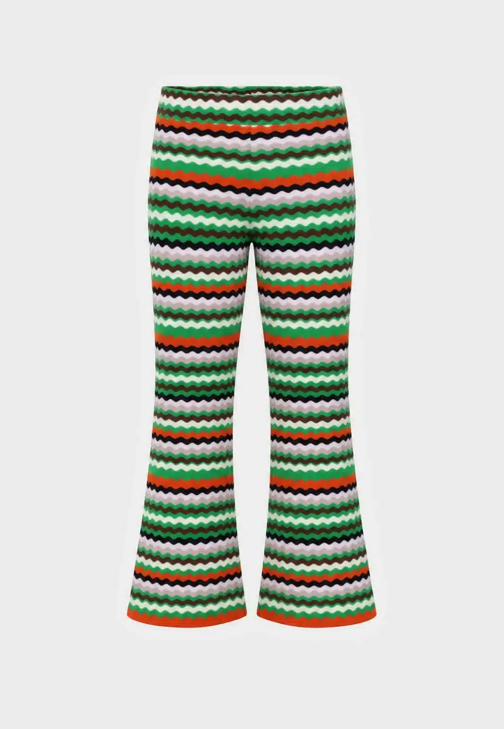 Kids Multicolor Wave Stripe Knit Flared Pants