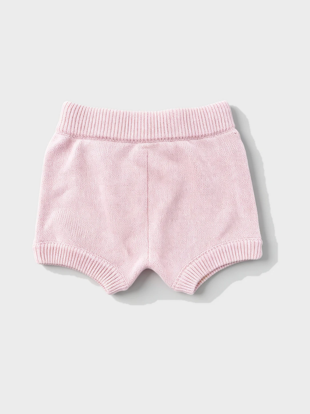 Pink Solid Knit Baby Shorts 1 Pink Solid Knit Baby Shorts