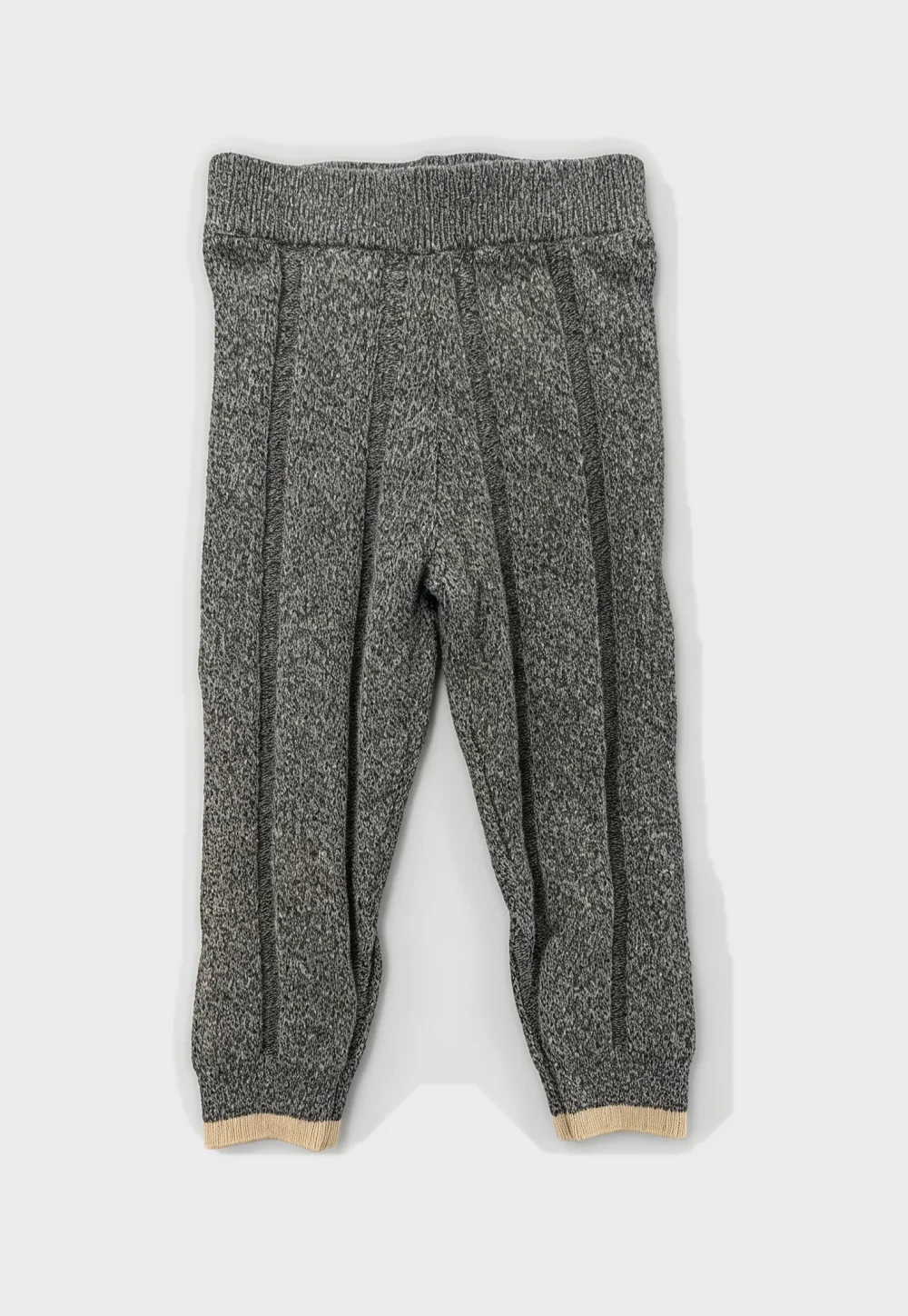 Heather Grey Vertical Rib Kids Knit Jogger Pants