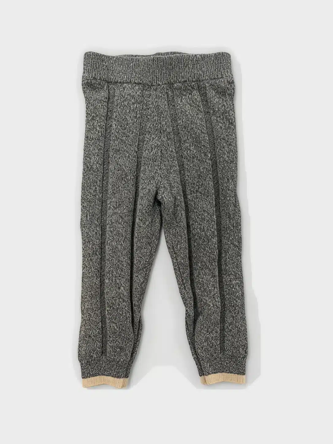 Heather Grey Vertical Rib Kids Knit Jogger Pants 1 Heather Grey Vertical Rib Kids Knit Jogger Pants