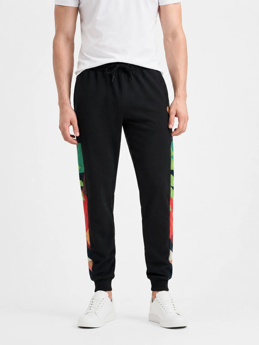 Men’s Black Jogger Pants with Colorblock Side Panels 1 Men’s Black Jogger Pants with Colorblock Side Panels