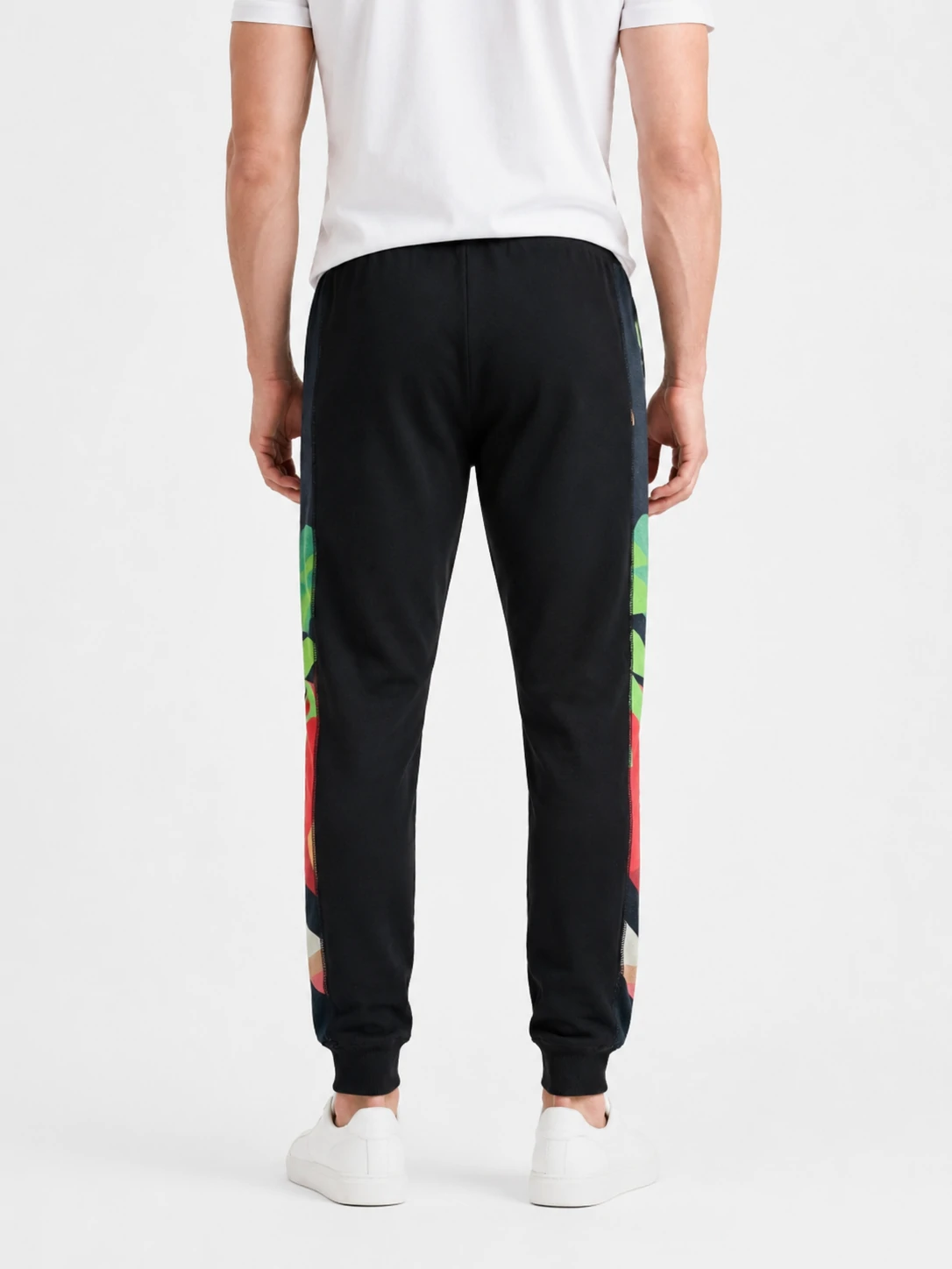 Men’s Black Jogger Pants with Colorblock Side Panels 3 Men’s Black Jogger Pants with Colorblock Side Panels - Image 3