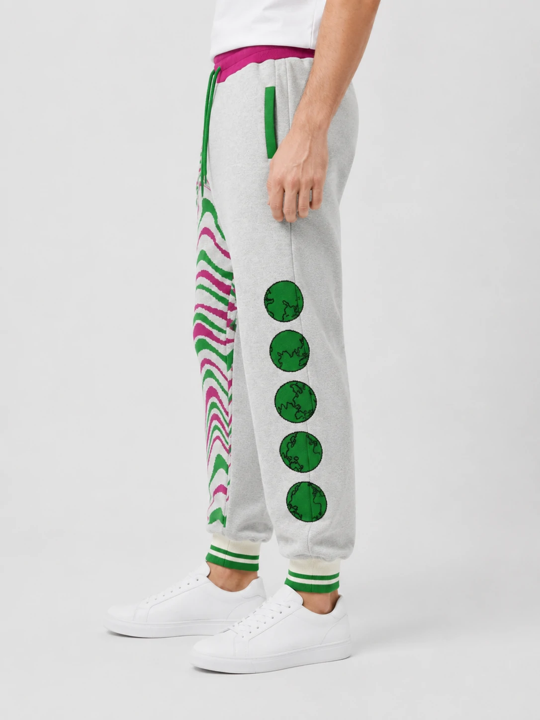 Asymmetric Split Color Wave Jacquard Men Jogger Pants 3 Asymmetric Split Color Wave Jacquard Men Jogger Pants - Image 3