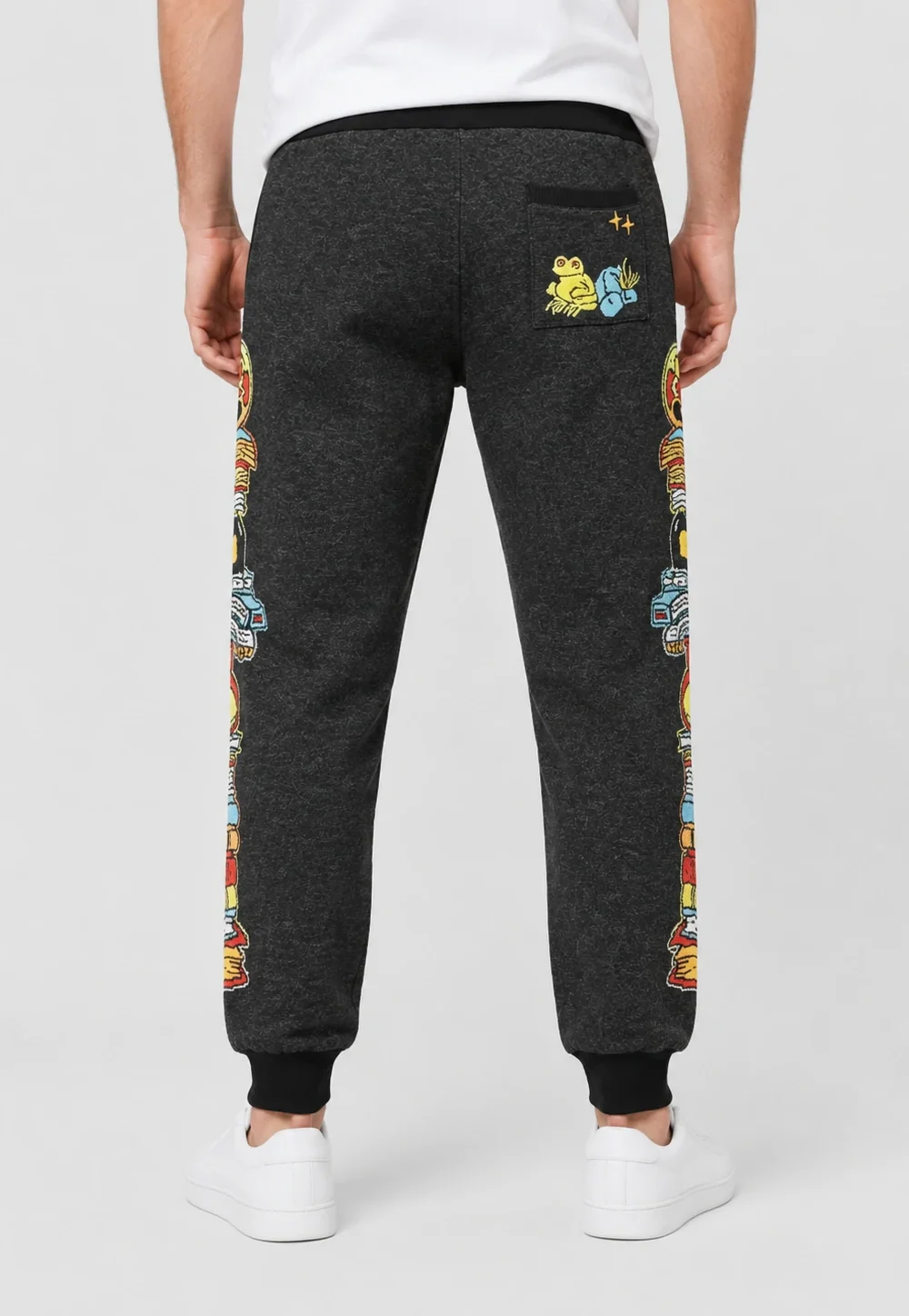 Retro Comic Frog Embroidery Streetwear Sweatpants
