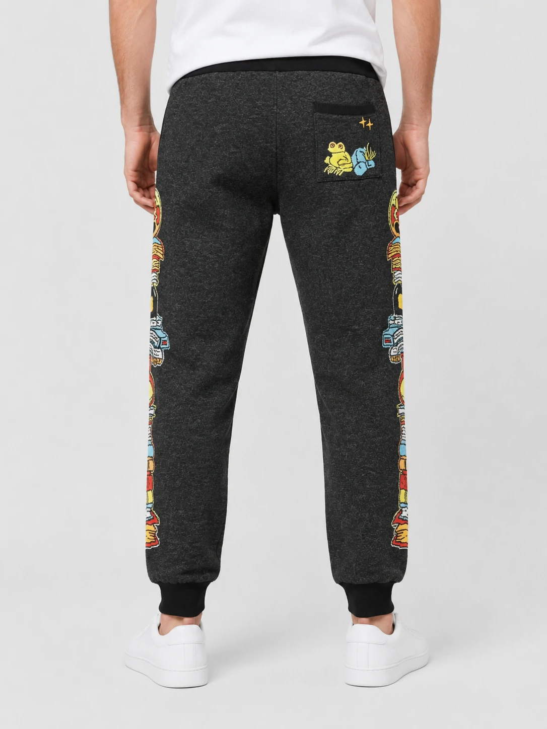 Retro Comic Frog Embroidery Streetwear Sweatpants 2 Retro Comic Frog Embroidery Streetwear Sweatpants - Image 2