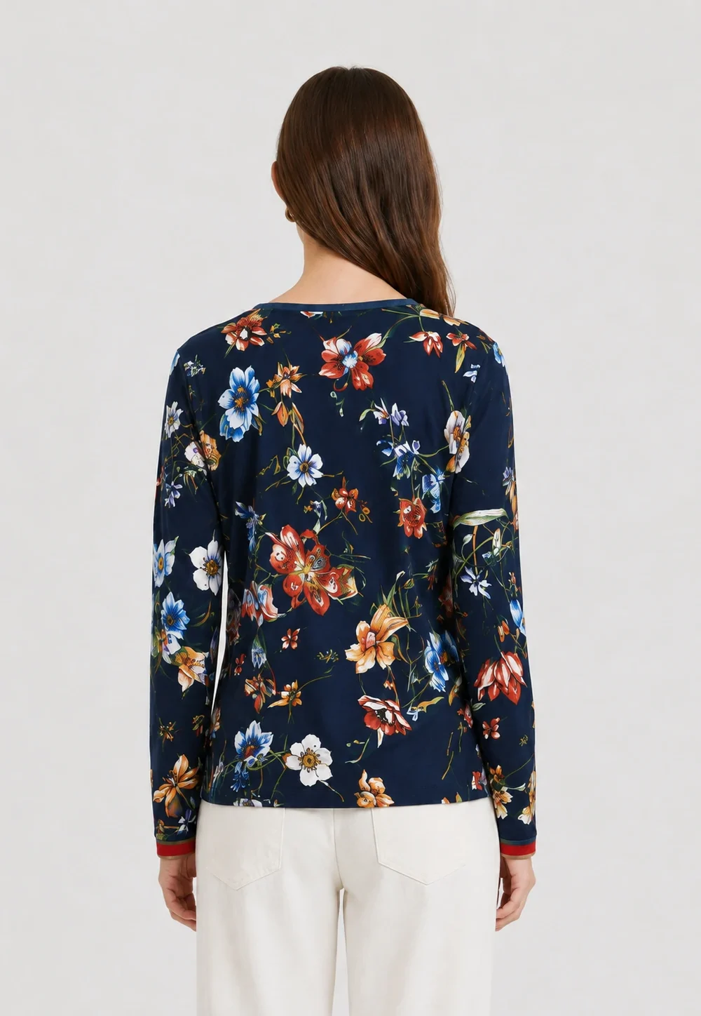 Women’s All‑Over Floral Print Knit Pullover