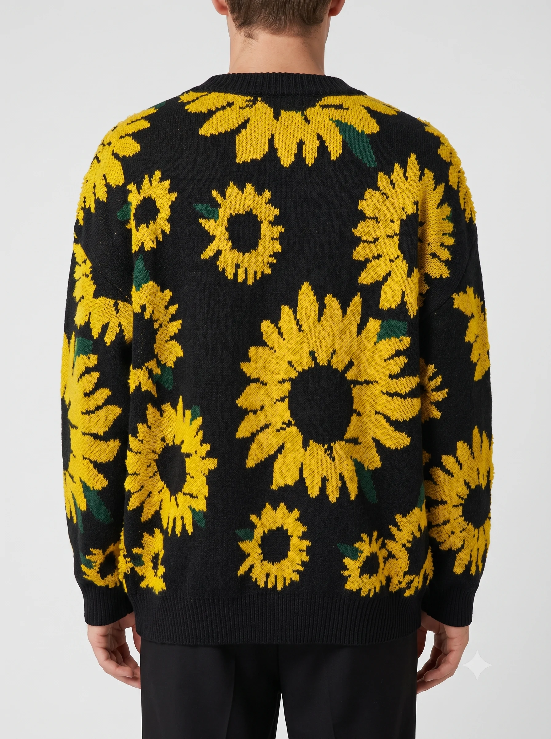 Men’s Sunflower Embroidered Wool Pullover 2 Men’s Sunflower Embroidered Wool Pullover - Image 2