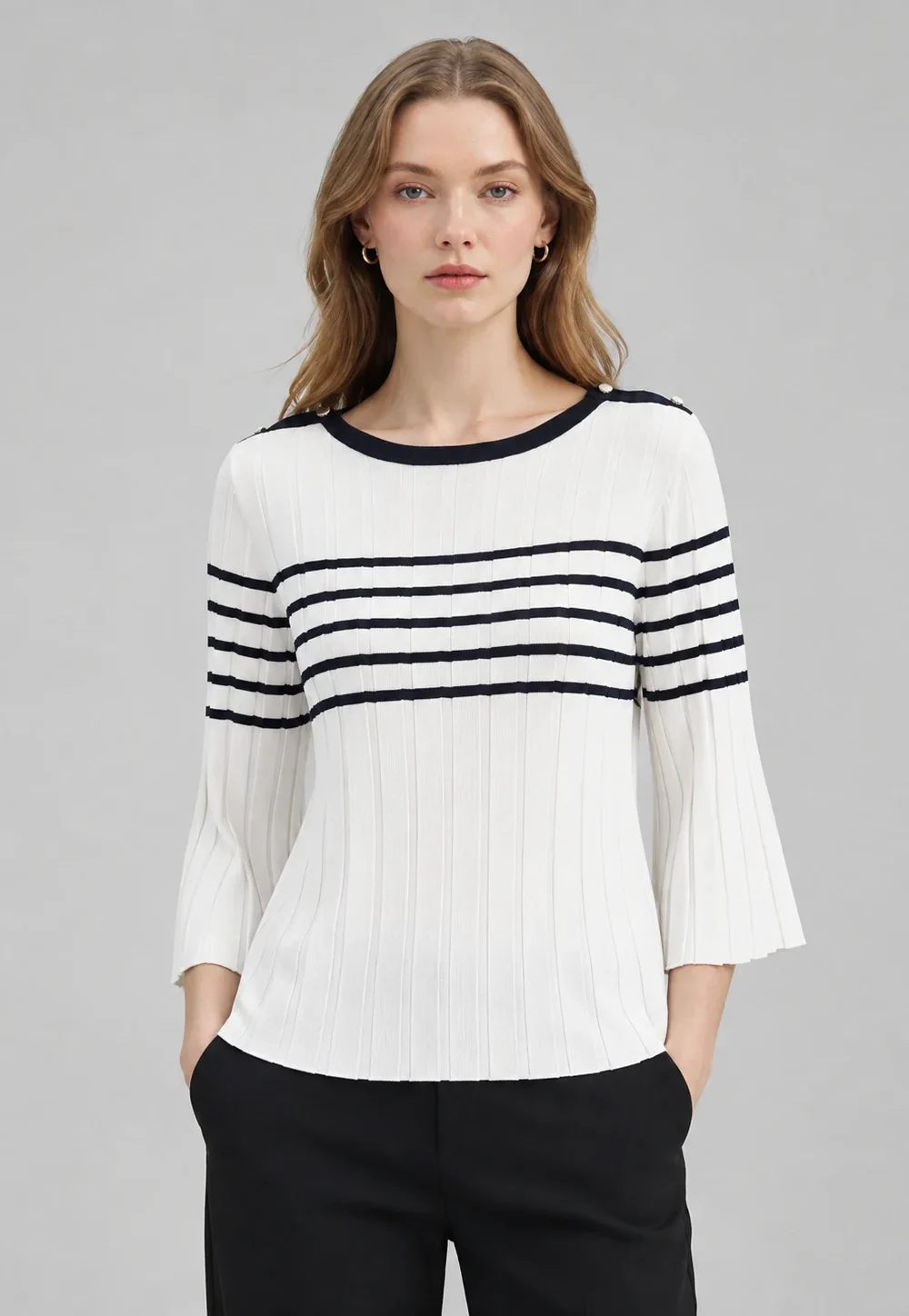 Women’s Textured Stripe Pullover