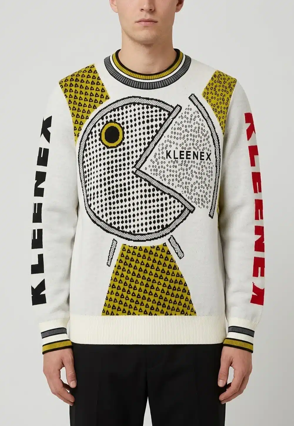 Retro-trui met robotprint voor heren, in jacquard