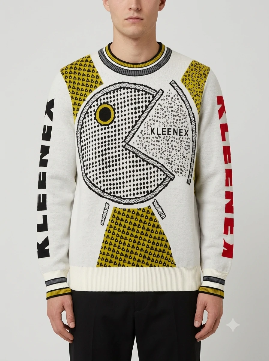 Men’s Retro Robot Graphic Jacquard Pullover