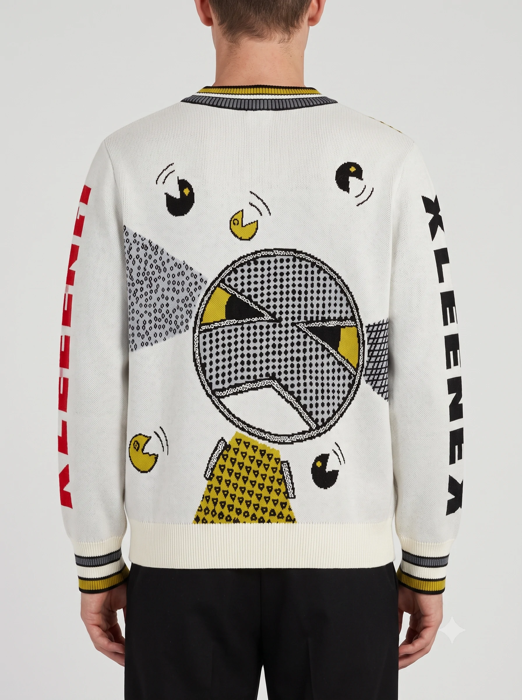 Men’s Retro Robot Graphic Jacquard Pullover 2 Men’s Retro Robot Graphic Jacquard Pullover - Image 2