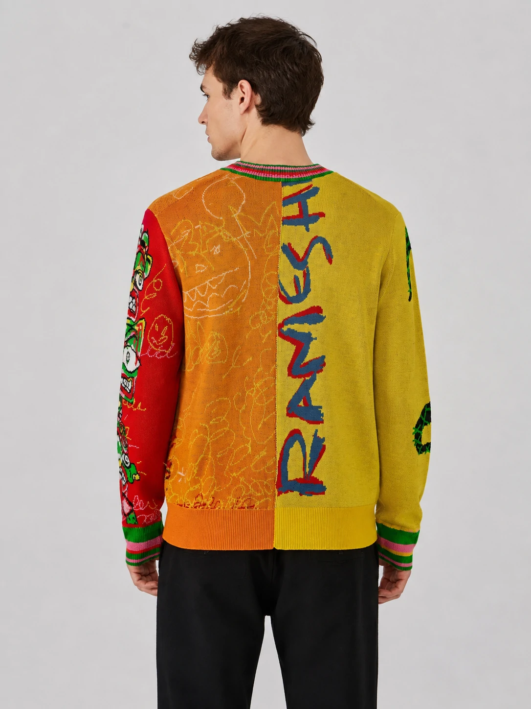 Men’s Color-Block Octopus Jacquard Pullover 2 Men’s Color-Block Octopus Jacquard Pullover - Image 2