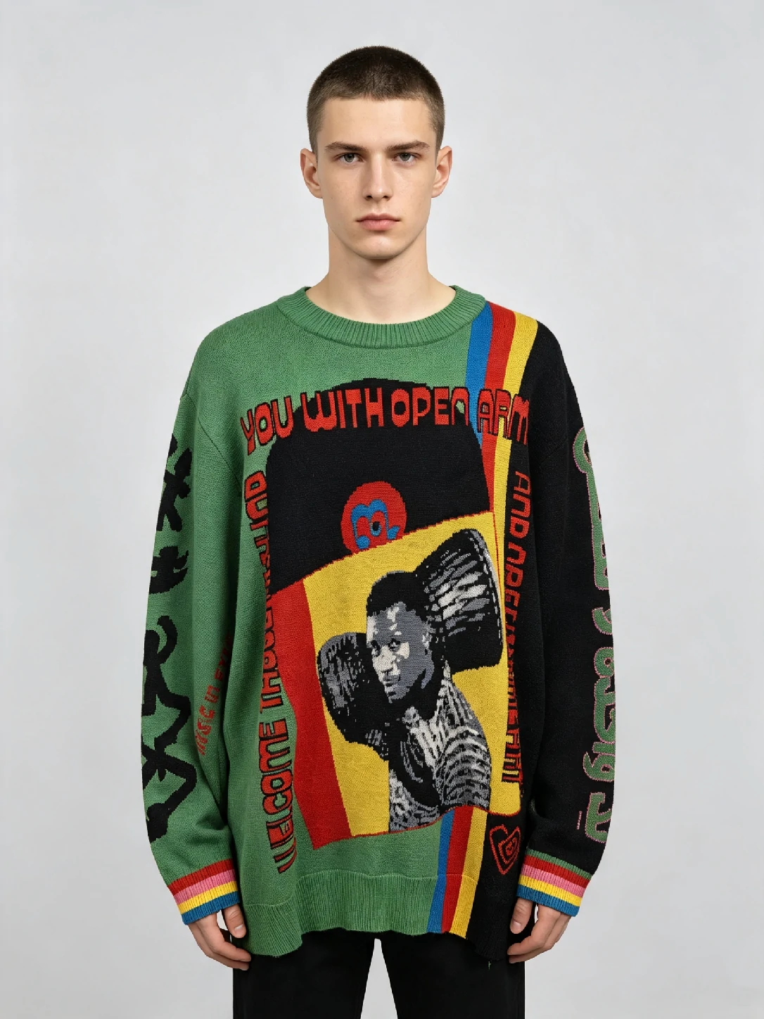 Men’s Crocodile Jacquard Crew Neck Pullover 1 Men’s Crocodile Jacquard Crew Neck Pullover