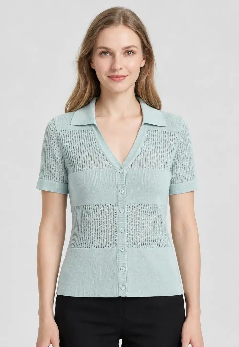 Women’s Mint Polo Short Sleeve Knit Cardigan
