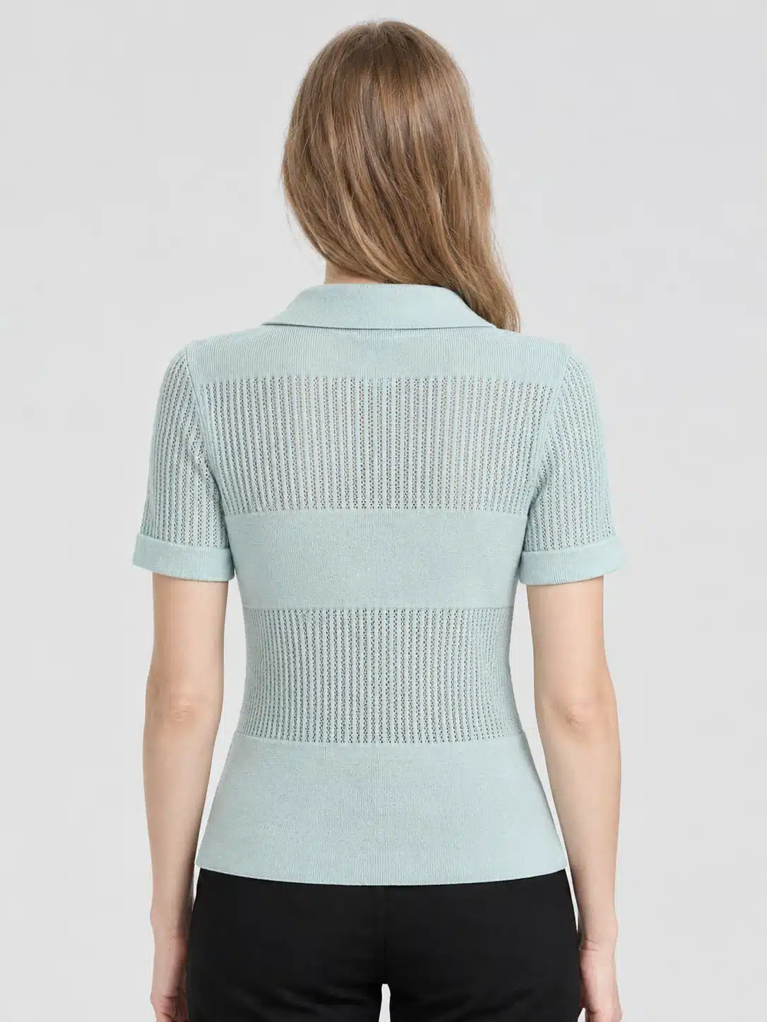 Women’s Mint Polo Short Sleeve Knit Cardigan 2 Women’s Mint Polo Short Sleeve Knit Cardigan - Image 2