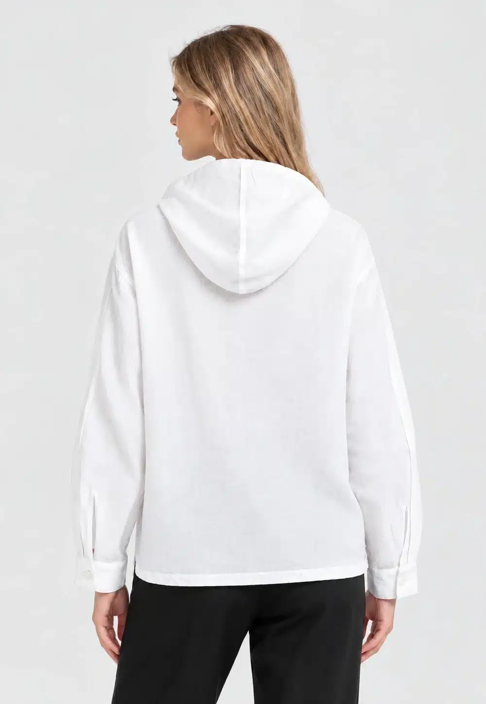Women’s White Hooded Panel Jacket