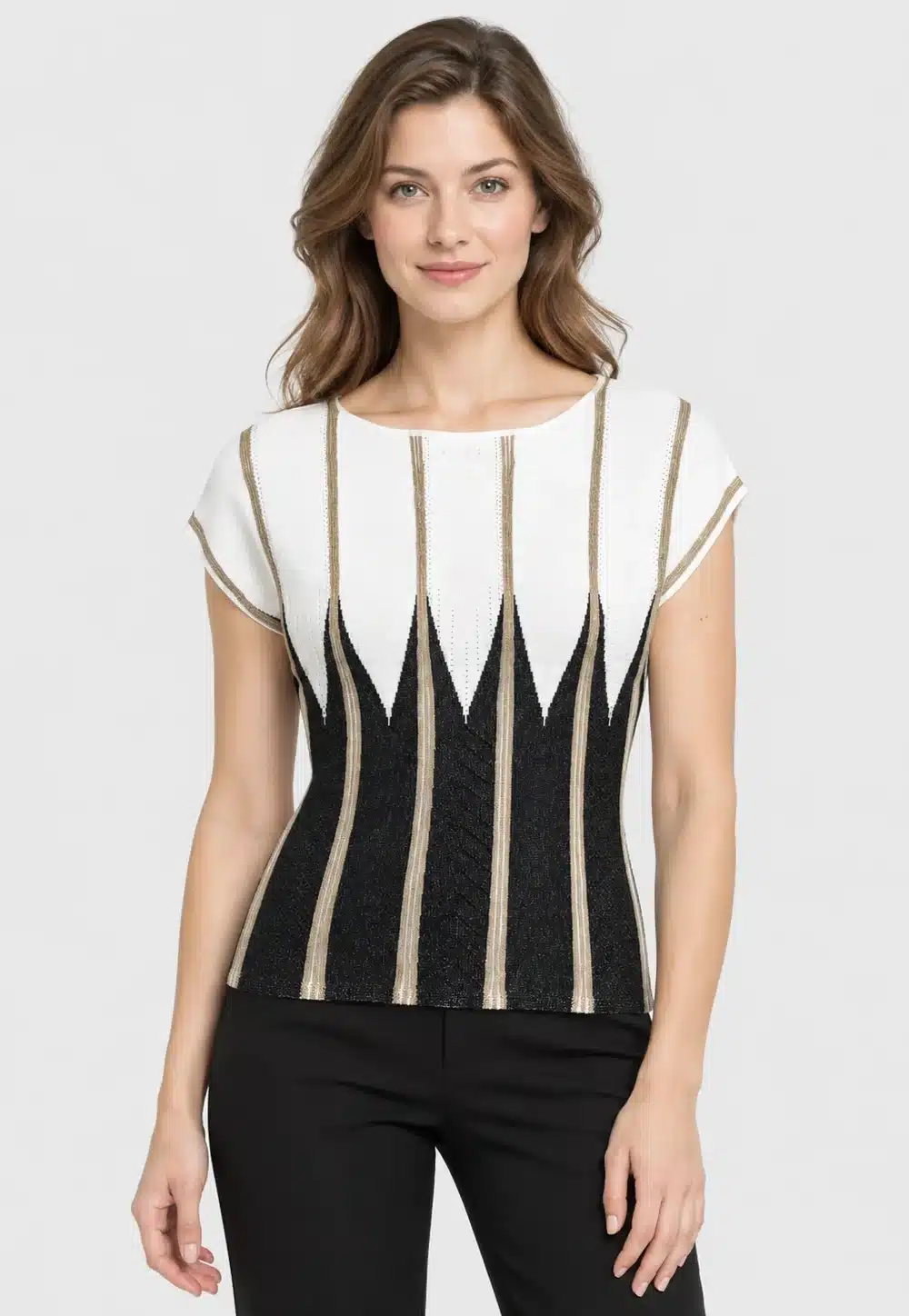 Geometric Print Short Sleeve Pullover
