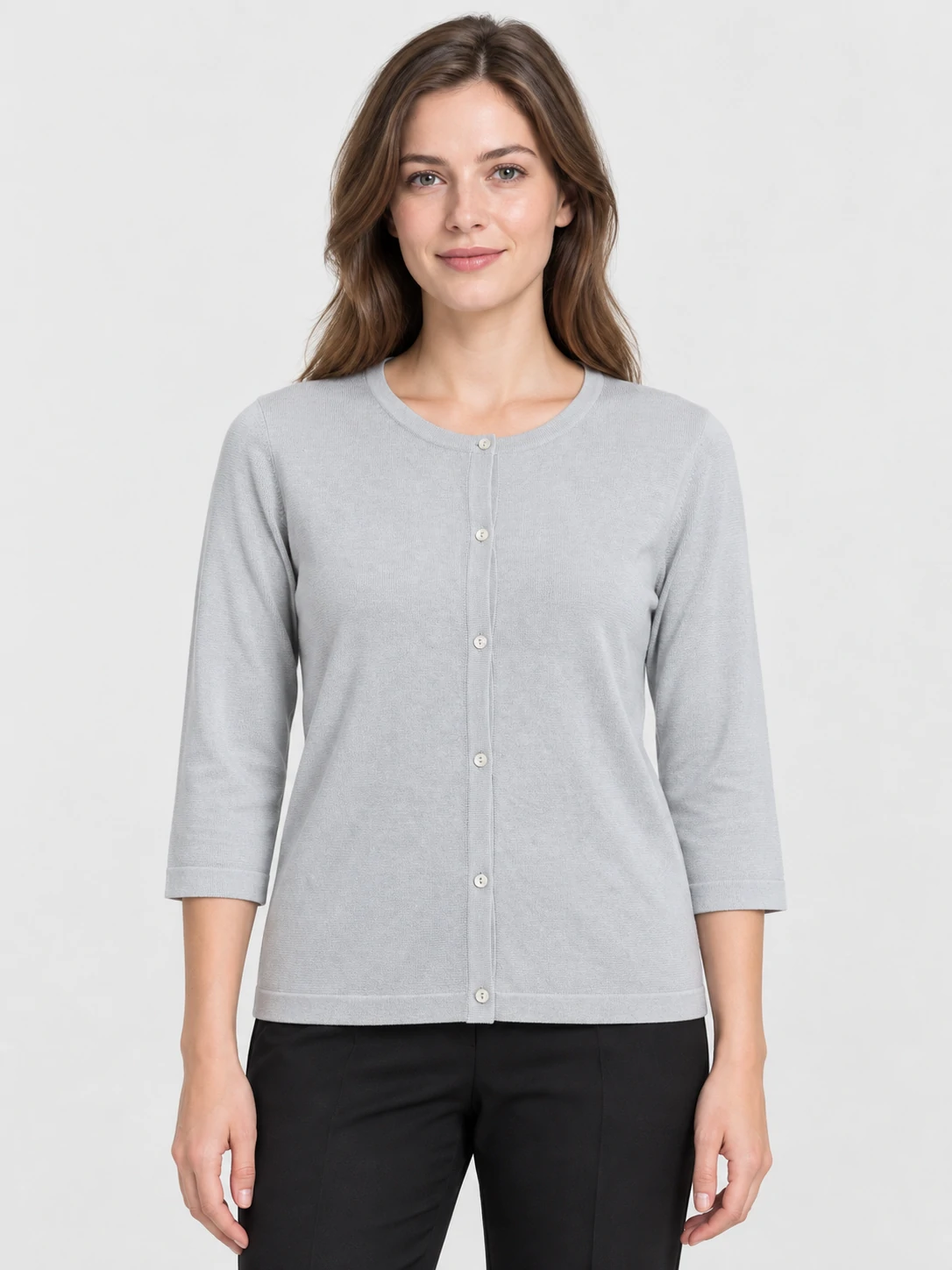 Classic 3/4 Sleeve Cardigan 1 Classic 3/4 Sleeve Cardigan