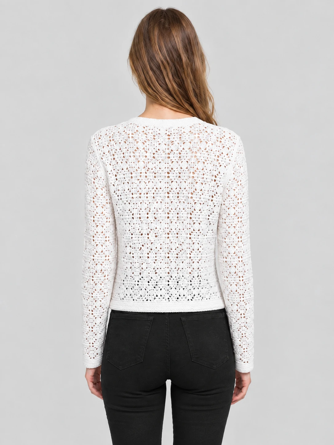Crochet-Look Button Cardigan 2 Crochet-Look Button Cardigan - Image 2