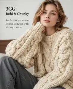 3GG vs 5GG vs 7GG vs 12GG Knitwear: What’s the Difference? 3 03 3GG Chunky Knitwear